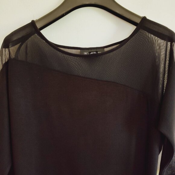 Ladies SZ XS Inc Black Three-Quarter Sleeve Top - Picture 2 of 4